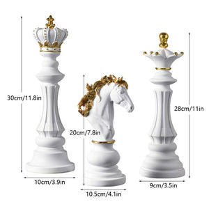 3 Pcs/Set Resin International Chess Figurine Modern Interior Decor Office Living Room Home Decoration Accessories acacuss