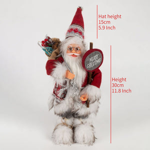 30/45cm Santa Claus Doll Decoration Red Plaid Santa Dolls New Year Gift 2024 Christmas Family Party Decoration Ornaments acacuss