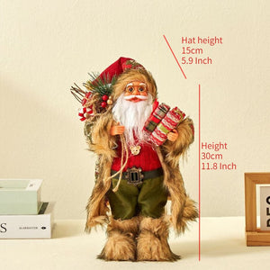 30/45cm Santa Claus Doll Decoration Red Plaid Santa Dolls New Year Gift 2024 Christmas Family Party Decoration Ornaments acacuss