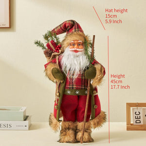 30/45cm Santa Claus Doll Decoration Red Plaid Santa Dolls New Year Gift 2024 Christmas Family Party Decoration Ornaments acacuss