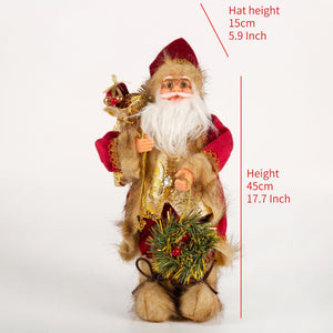 30/45cm Santa Claus Doll Decoration Red Plaid Santa Dolls New Year Gift 2024 Christmas Family Party Decoration Ornaments acacuss