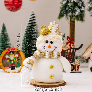 30/45cm Santa Claus Doll Decoration Red Plaid Santa Dolls New Year Gift 2024 Christmas Family Party Decoration Ornaments acacuss
