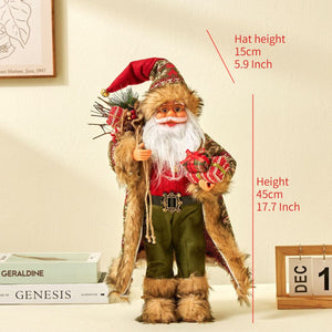 30/45cm Santa Claus Doll Decoration Red Plaid Santa Dolls New Year Gift 2024 Christmas Family Party Decoration Ornaments acacuss
