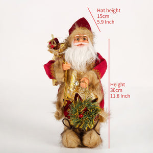 30/45cm Santa Claus Doll Decoration Red Plaid Santa Dolls New Year Gift 2024 Christmas Family Party Decoration Ornaments acacuss