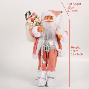 30/45cm Santa Claus Doll Decoration Red Plaid Santa Dolls New Year Gift 2024 Christmas Family Party Decoration Ornaments acacuss