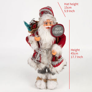 30/45cm Santa Claus Doll Decoration Red Plaid Santa Dolls New Year Gift 2024 Christmas Family Party Decoration Ornaments acacuss