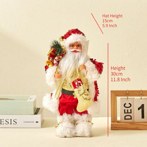 30/45cm Santa Claus Doll Decoration Red Plaid Santa Dolls New Year Gift 2024 Christmas Family Party Decoration Ornaments acacuss