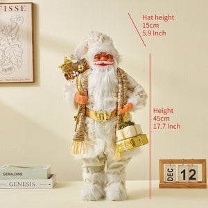 30/45cm Santa Claus Doll Decoration Red Plaid Santa Dolls New Year Gift 2024 Christmas Family Party Decoration Ornaments acacuss