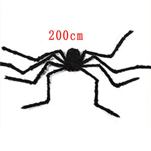 30/50/75/125/150/200cm Halloween Giant Black Plush Spider Halloween Decoration Props Kids Toy Haunted Outdoor Party House Decor acacuss