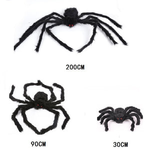 30/50/75/125/150/200cm Halloween Giant Black Plush Spider Halloween Decoration Props Kids Toy Haunted Outdoor Party House Decor acacuss