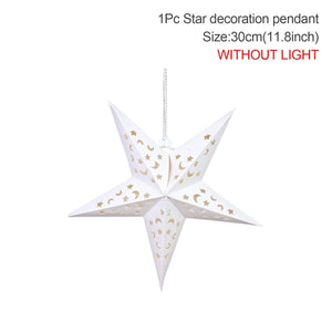 30-75cm Hollow Star Hanging Pendant Eid Mubarak Christmas Ramadan Decoration 2023 Islamic Muslim Party Decor Ramadan Kareem Gift acacuss