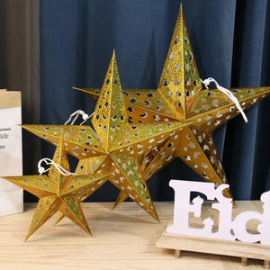 30-75cm Hollow Star Hanging Pendant Eid Mubarak Christmas Ramadan Decoration 2023 Islamic Muslim Party Decor Ramadan Kareem Gift acacuss