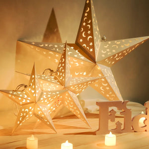 30-75cm Hollow Star Hanging Pendant Eid Mubarak Christmas Ramadan Decoration 2023 Islamic Muslim Party Decor Ramadan Kareem Gift acacuss