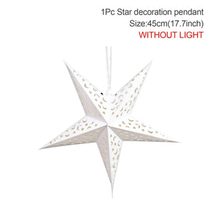 30-75cm Hollow Star Hanging Pendant Eid Mubarak Christmas Ramadan Decoration 2023 Islamic Muslim Party Decor Ramadan Kareem Gift acacuss