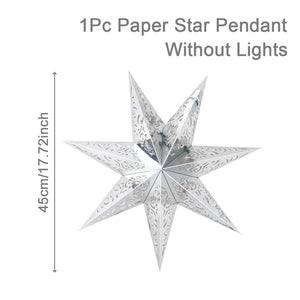 30-75cm Hollow Star Hanging Pendant Eid Mubarak Christmas Ramadan Decoration 2023 Islamic Muslim Party Decor Ramadan Kareem Gift acacuss
