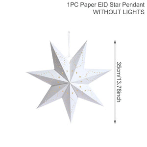 30-75cm Hollow Star Hanging Pendant Eid Mubarak Christmas Ramadan Decoration 2023 Islamic Muslim Party Decor Ramadan Kareem Gift acacuss