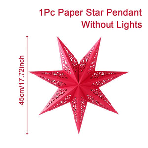 30-75cm Hollow Star Hanging Pendant Eid Mubarak Christmas Ramadan Decoration 2023 Islamic Muslim Party Decor Ramadan Kareem Gift acacuss
