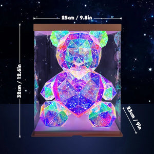 30cm Phantom PVC Multi Faceted Rose Teddy Bear Valentine'S Day Xmas Gift Sequin LED Teddy Bear With Box Wedding Anniversary Gift acacuss
