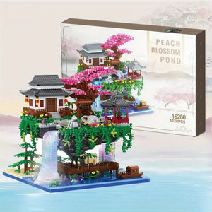 3320PCS Blocks Tree House Diamond Building Garden Architecture Waterfall Light DIY Bricks Cherry Blossom Toy For Kids Adult Gift acacuss