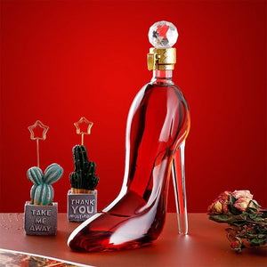 350/700ML High-heeled Shoes Shape Whisky Decanter Luxurious Glass Merlot Rum Wine Bottle Women Gift acacuss