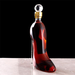 350/700ML High-heeled Shoes Shape Whisky Decanter Luxurious Glass Merlot Rum Wine Bottle Women Gift acacuss