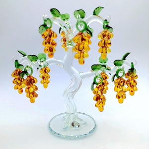 36 Hangs Crystal Grape Tree Decorations Fengshui Glass Craft Home Decor Figurines Christmas New Year Gifts Souvenirs Ornaments acacuss