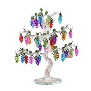 36 Hangs Crystal Grape Tree Decorations Fengshui Glass Craft Home Decor Figurines Christmas New Year Gifts Souvenirs Ornaments acacuss