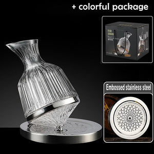 360 Rotating Wine Decanter Tumbler 1500ml Decanter Dispenser Crystal Glass Bottle Wine Aerator Mirror Jug Gift Bar Decoration acacuss