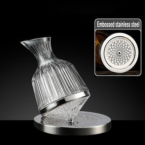 360 Rotating Wine Decanter Tumbler 1500ml Decanter Dispenser Crystal Glass Bottle Wine Aerator Mirror Jug Gift Bar Decoration acacuss