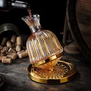 360 Rotating Wine Decanter Tumbler 1500ml Decanter Dispenser Crystal Glass Bottle Wine Aerator Mirror Jug Gift Bar Decoration acacuss