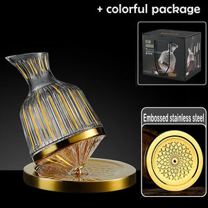 360 Rotating Wine Decanter Tumbler 1500ml Decanter Dispenser Crystal Glass Bottle Wine Aerator Mirror Jug Gift Bar Decoration acacuss