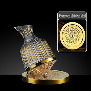 360 Rotating Wine Decanter Tumbler 1500ml Decanter Dispenser Crystal Glass Bottle Wine Aerator Mirror Jug Gift Bar Decoration acacuss
