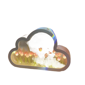Diy Tulip Cloud Sea of Flowers Night Light Creative Light Atmosphere Light Transparent Qixi Lovers Gift Desktop Decoration acacuss