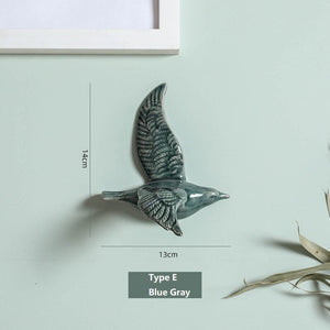 3D Ceramic Birds Shape Wall Hanging Decorations Simple Home Decorations Accessories Decoracao Para Casa Wall Crafts Ornaments acacuss