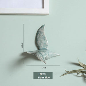 3D Ceramic Birds Shape Wall Hanging Decorations Simple Home Decorations Accessories Decoracao Para Casa Wall Crafts Ornaments acacuss