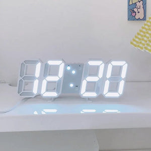 3D LED Digital Clock Luminous Fashion Wall Clock Multifunctional Creative USB Plug in Electronic Clock Home Decoration acacuss