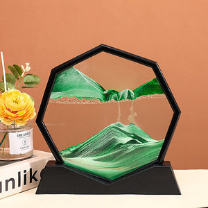 3D Moving Sand Art Picture Round Moving Hourglass 3D Mountain Sandscape Motion Display Flowing Sand Painting Home Decor Gifts acacuss