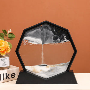 3D Moving Sand Art Picture Round Moving Hourglass 3D Mountain Sandscape Motion Display Flowing Sand Painting Home Decor Gifts acacuss