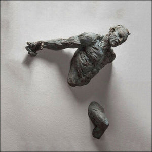 3D Through Wall Figure Sculpture Resin Electroplating Imitation Copper Abstract Climbing Man Statue Living Room Home Decoration acacuss