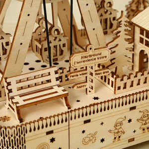 3D Wooden Puzzle DIY Ferris Wheel Crafts Music Box Model Creative Home Decoration for Girls Boys Birthday Christmas Gifts acacuss