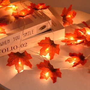 3M 20LED Maple Leaf Light String Fake Autumn Leaves LED Fairy Garland for Christmas Thanksgiving Halloween Party Home Decoration acacuss