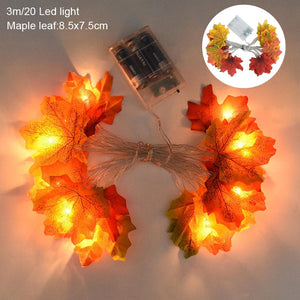 3M 20LED Maple Leaf Light String Fake Autumn Leaves LED Fairy Garland for Christmas Thanksgiving Halloween Party Home Decoration acacuss
