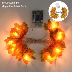 3M 20LED Maple Leaf Light String Fake Autumn Leaves LED Fairy Garland for Christmas Thanksgiving Halloween Party Home Decoration acacuss