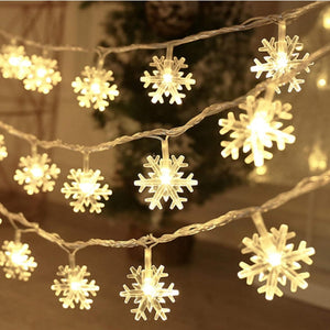 3M 20LED Snowflake LED String Lights Christmas Ornaments Home Christmas Tree Hanging Decoration Navidad Noel New Year Gifts 2023 acacuss