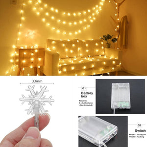 3M 20LED Snowflake LED String Lights Christmas Ornaments Home Christmas Tree Hanging Decoration Navidad Noel New Year Gifts 2023 acacuss