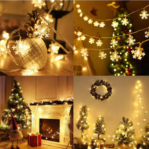 3M 20LED Snowflake LED String Lights Christmas Ornaments Home Christmas Tree Hanging Decoration Navidad Noel New Year Gifts 2023 acacuss