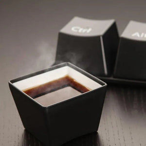 3Pcs Set Creative Keyboard Tea Cup Office Coffee Cups Black Color Ctrl Del Alt Keys Mugs Promotion Gifts Trade Shows Wedding acacuss