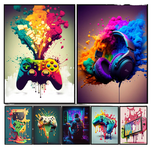 Colorful Game Controller Wall Art Poster Prints Nordic Aesthetic Picture Canvas Painting Gaming Boy Room Home Decoration acacuss