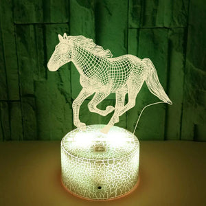 3d Illusion Lamp Led Children's Night Light Horse Table Lamp for Bedroom Holiday Christmas Lights Decoration Gifts for Kids acacuss