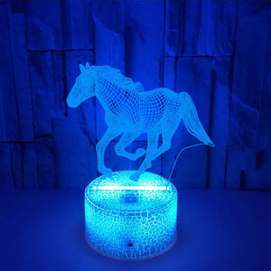 3d Illusion Lamp Led Children's Night Light Horse Table Lamp for Bedroom Holiday Christmas Lights Decoration Gifts for Kids acacuss